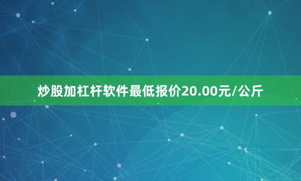 炒股加杠杆软件最低报价20.00元/公斤